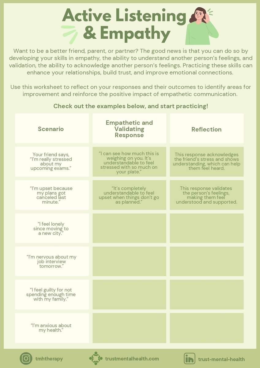 Therapy Worksheets CBT Worksheets Trust Mental Health