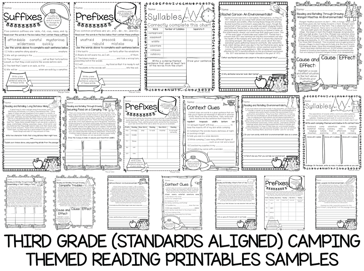 Third Grade Camping Themed Worksheets 100 Standards Aligned Printables Made By Teachers Third Grade Camping Themed Worksheets 100 Standards Aligned Printables Made By Teachers