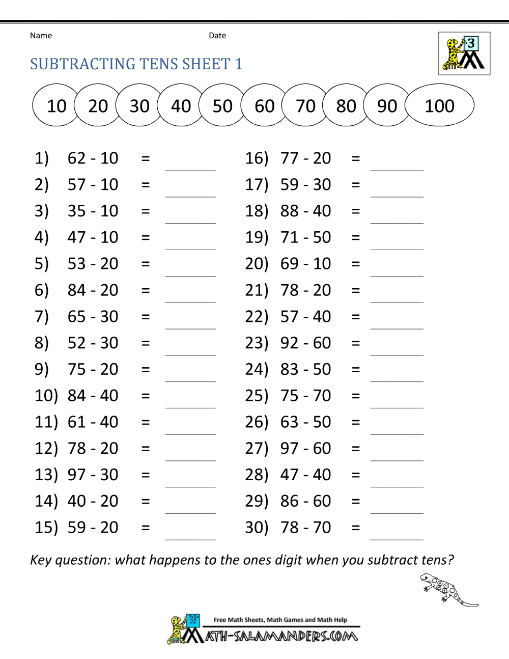 Third Grade Subtraction Worksheets Free 3rd Grade Math Worksheets To Customize Canva