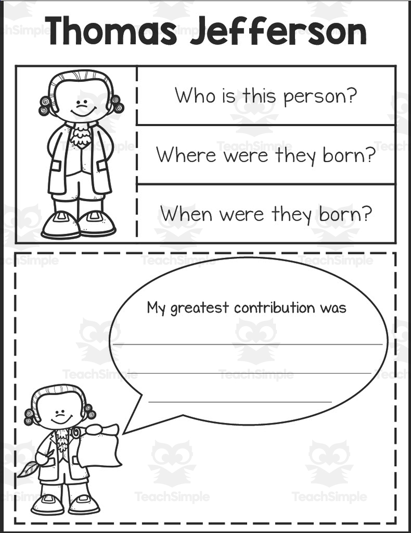 Thomas Jefferson Interactive Notebook By Teach Simple Thomas Jefferson Interactive Notebook By Teach Simple