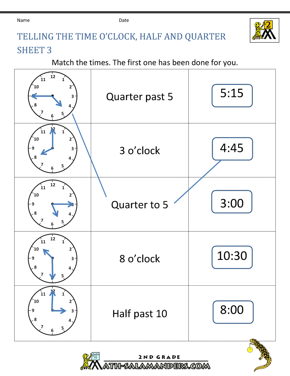 Time Worksheet O Clock Quarter And Half Past Time Worksheet O Clock Quarter And Half Past