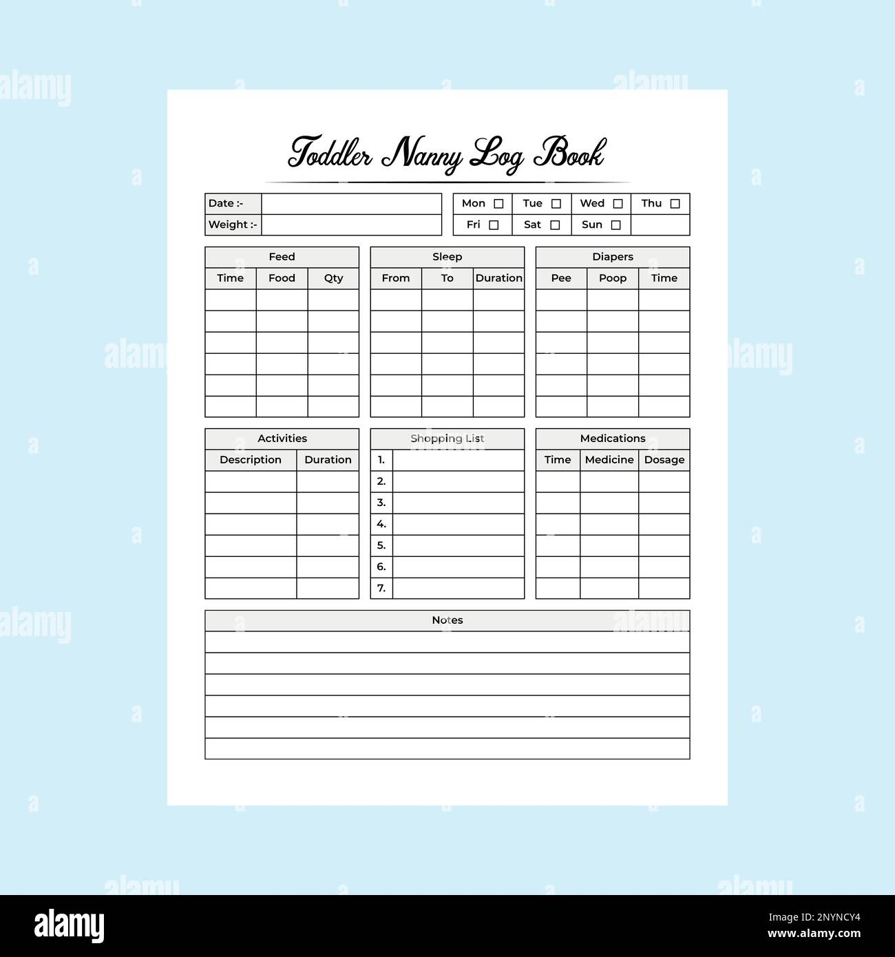 Nanny Daily Log Daily Routine Tracker For Babies Toddlers Simple Baby Activity Tracker Log Book To Record Infants Feeding Diapers Sleep Activities Notes Nanny Organizer Petters Parass Amazon Books