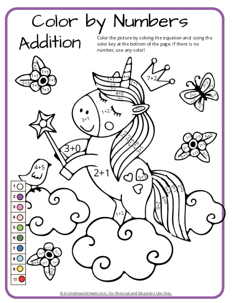 Unicorn Color By Number Pages K12 Math Worksheets Grab Your Free Unicorn And Rainbow Coloring Pages 20 Pages