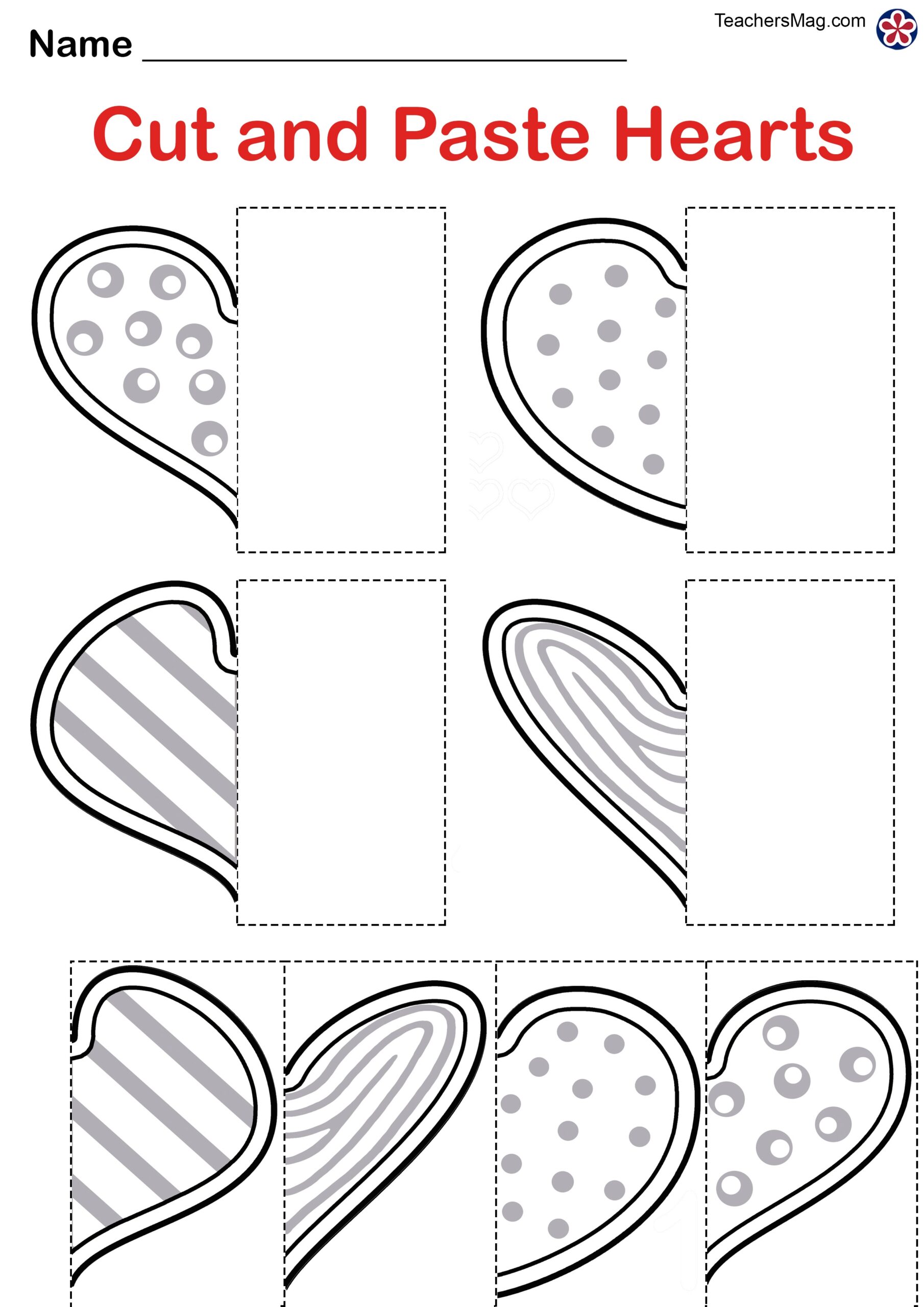 Valentine S Day Free Worksheets For Preschool TeachersMag Size Worksheets Bigger Smaller Or The Same Size
