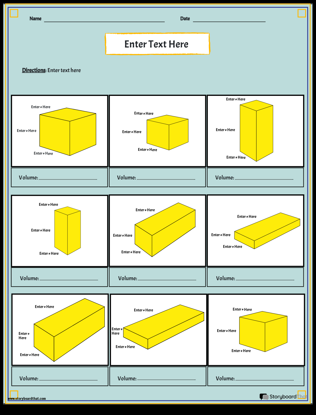Volume Worksheets Create Customize With Storyboard That