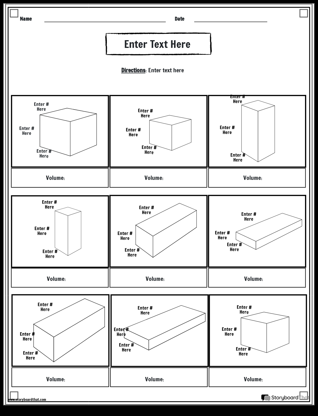 Volume Worksheets Create Customize With Storyboard That