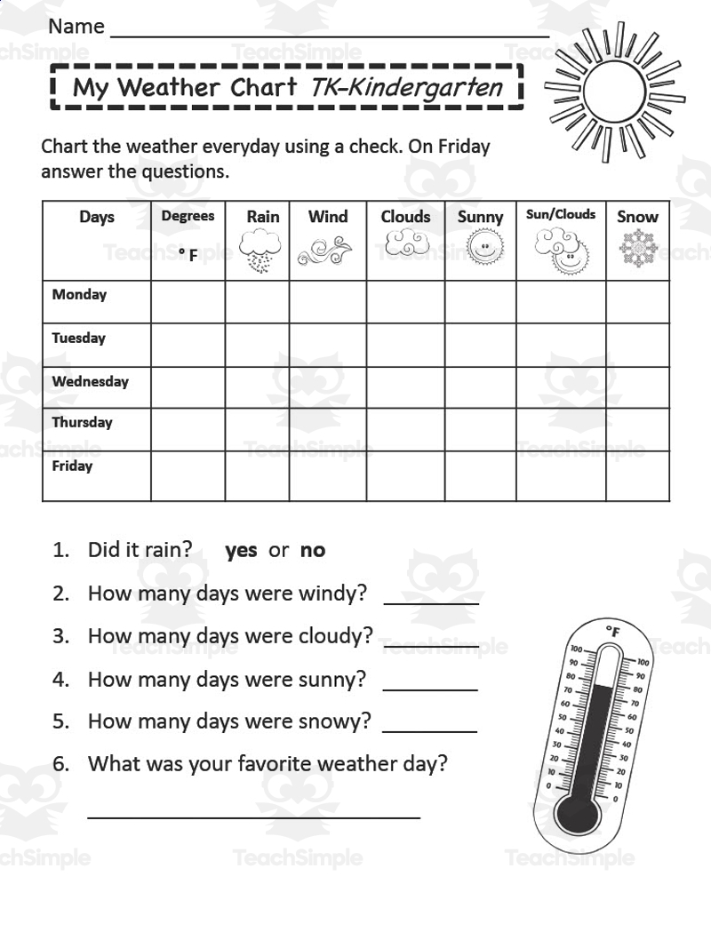 Weather Chart Printable By Teach Simple Weather Printables Superstar Worksheets