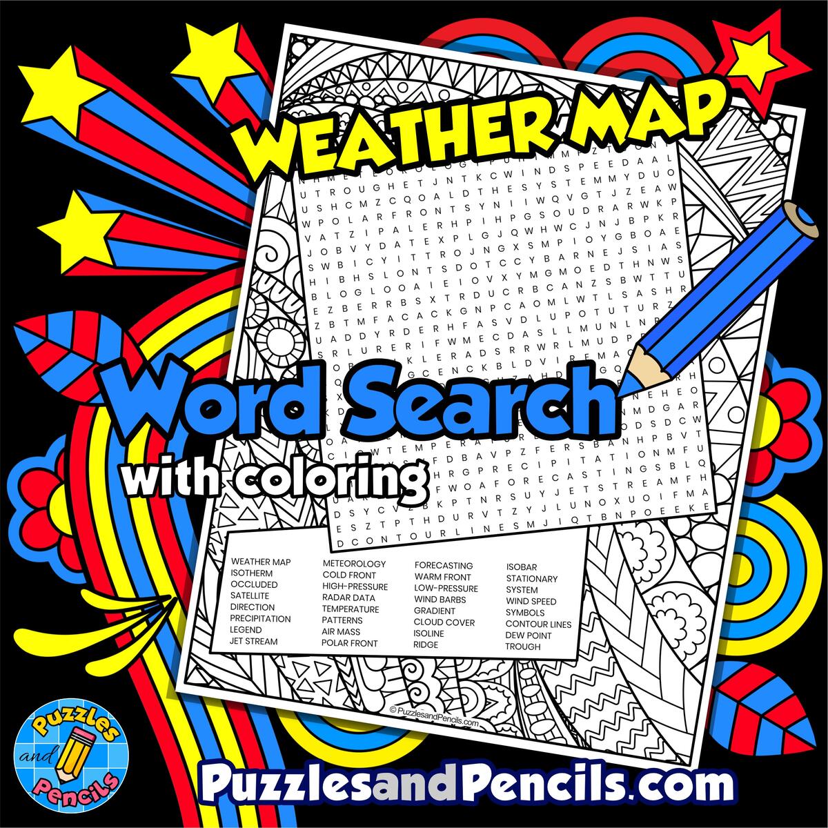 Weather Map Word Search Puzzle With Coloring Weather Wordsearch Made By Teachers Weather Map Word Search Puzzle With Coloring Weather Wordsearch Made By Teachers