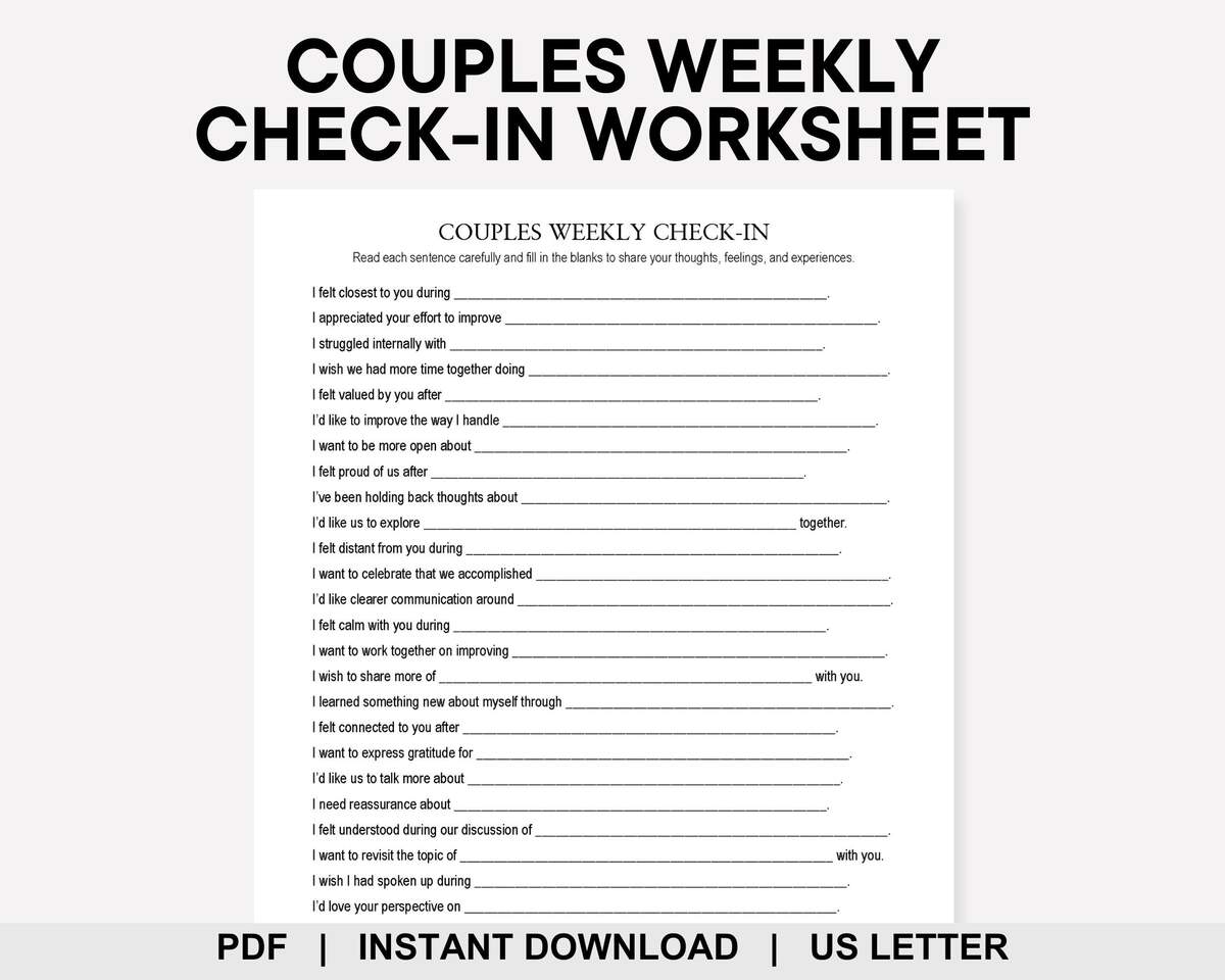 Weekly Marriage Check In Sheet Etsy Weekly Marriage Check In Sheet Etsy