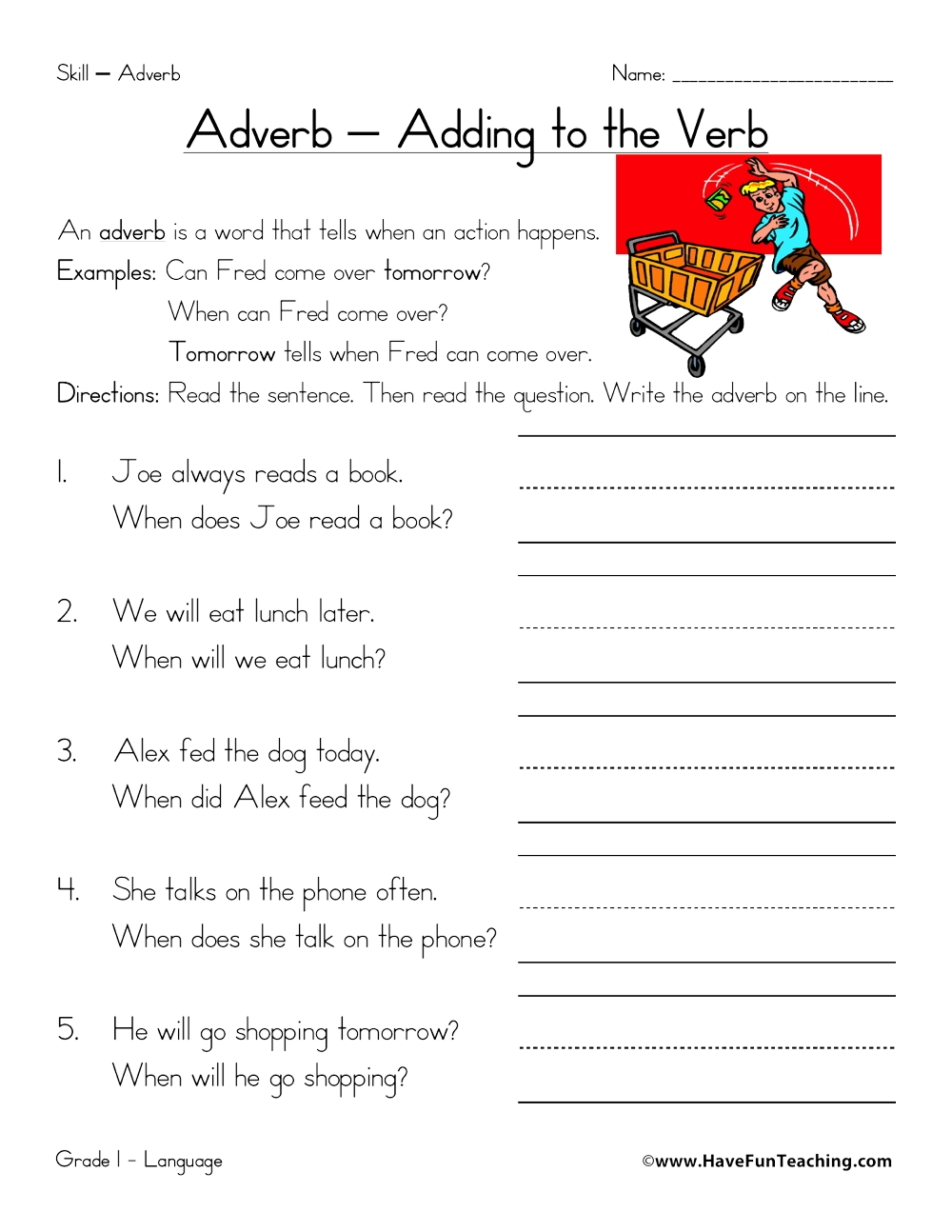 When Adverbs Worksheet By Teach Simple When Adverbs Worksheet By Teach Simple